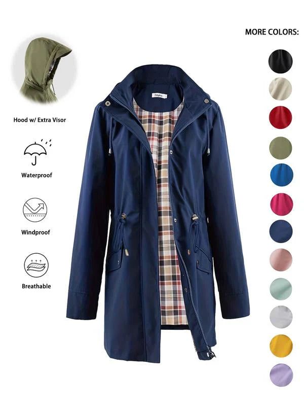 ❤️🔥Neu eingetroffen 50% Rabatt🥰 Einfarbige Freizeitjacken, wasserdichte und winddichte Mäntel, Windbreaker mit Kapuze