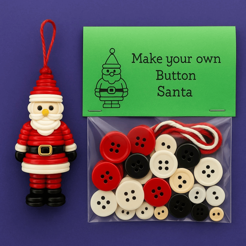 🔥Letzter Tag der Aktion -56 % 🔗 ☃️ DIY-Weihnachtsdekorationsset mit Knöpfen – Schneemann