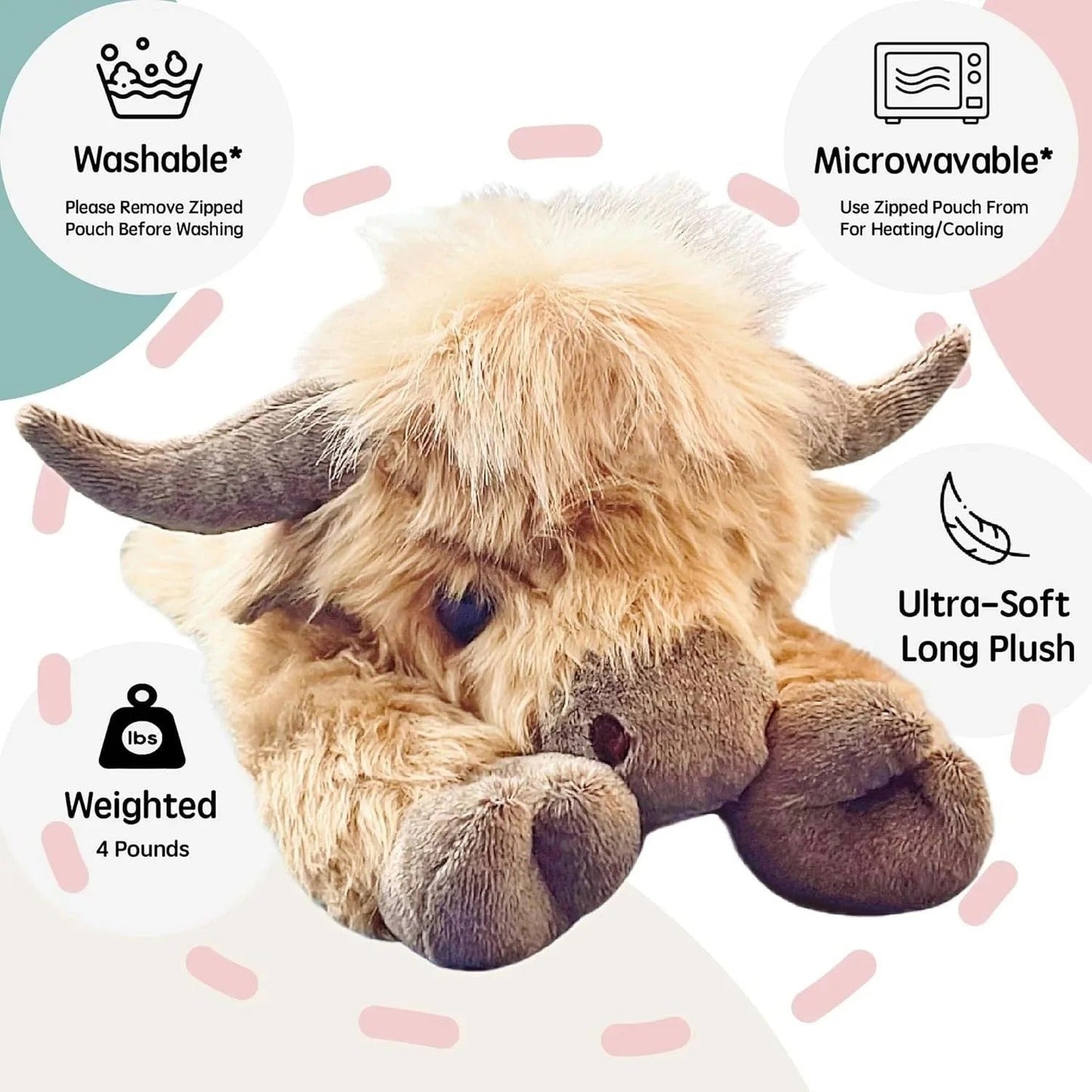 🔥Mega-Angebot: 50% Rabatt 🎁 Niedliches, plüschiges Kuscheltier im Design einer schottischen Hochlandkuh