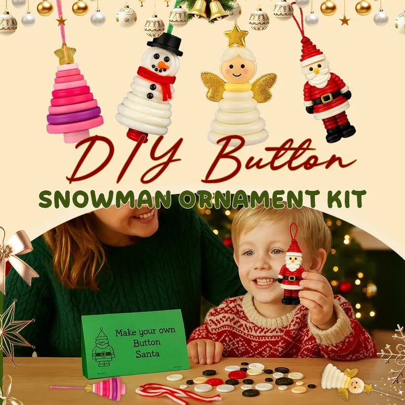 🔥Letzter Tag der Aktion -56 % 🔗 ☃️ DIY-Weihnachtsdekorationsset mit Knöpfen – Schneemann