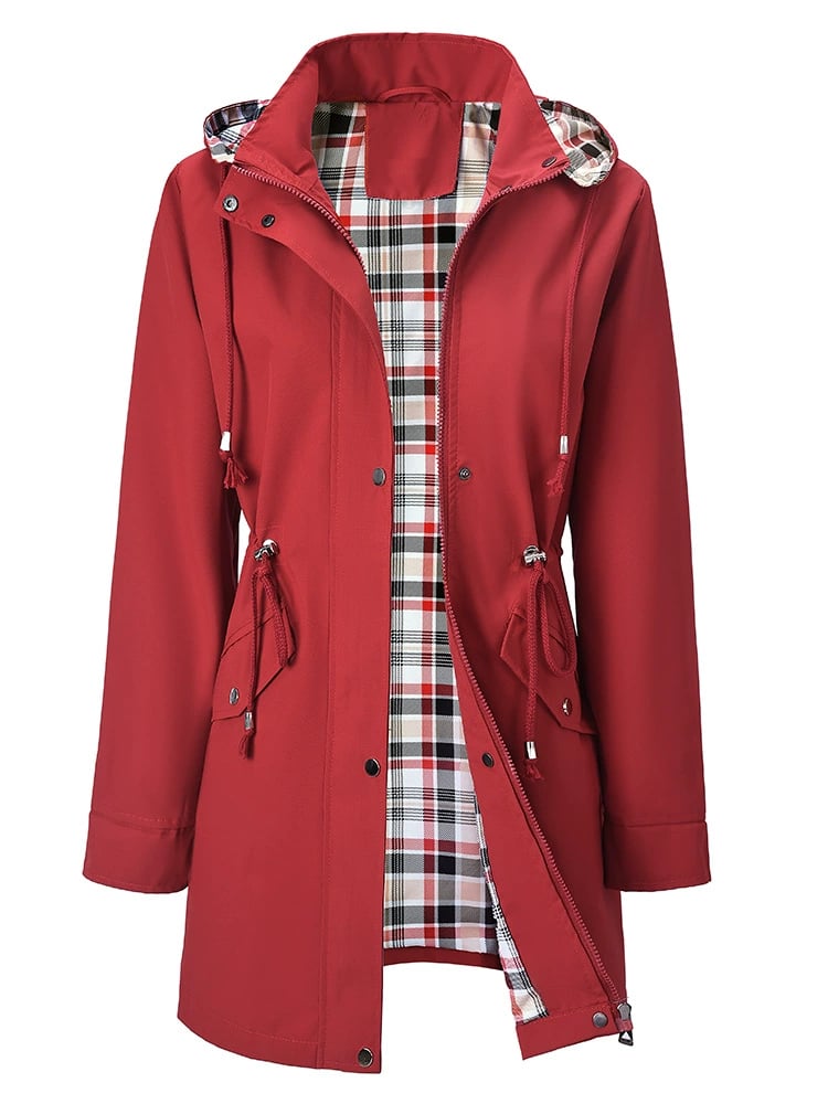 ❤️🔥Neu eingetroffen 50% Rabatt🥰 Einfarbige Freizeitjacken, wasserdichte und winddichte Mäntel, Windbreaker mit Kapuze