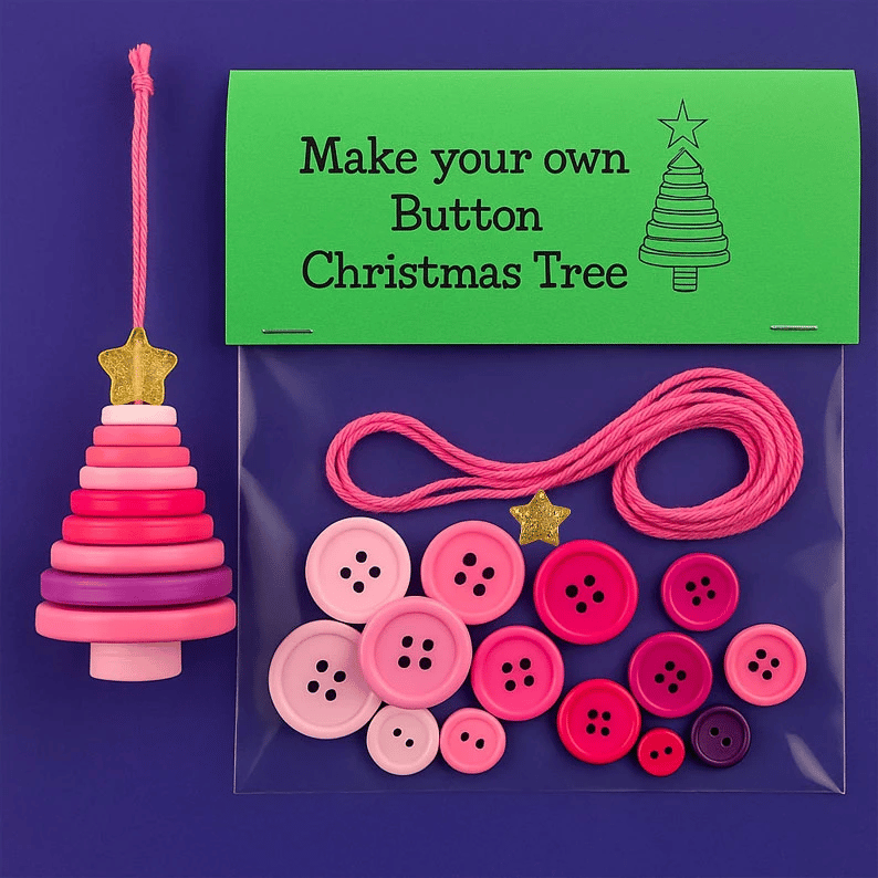🔥Letzter Tag der Aktion -56 % 🔗 ☃️ DIY-Weihnachtsdekorationsset mit Knöpfen – Schneemann