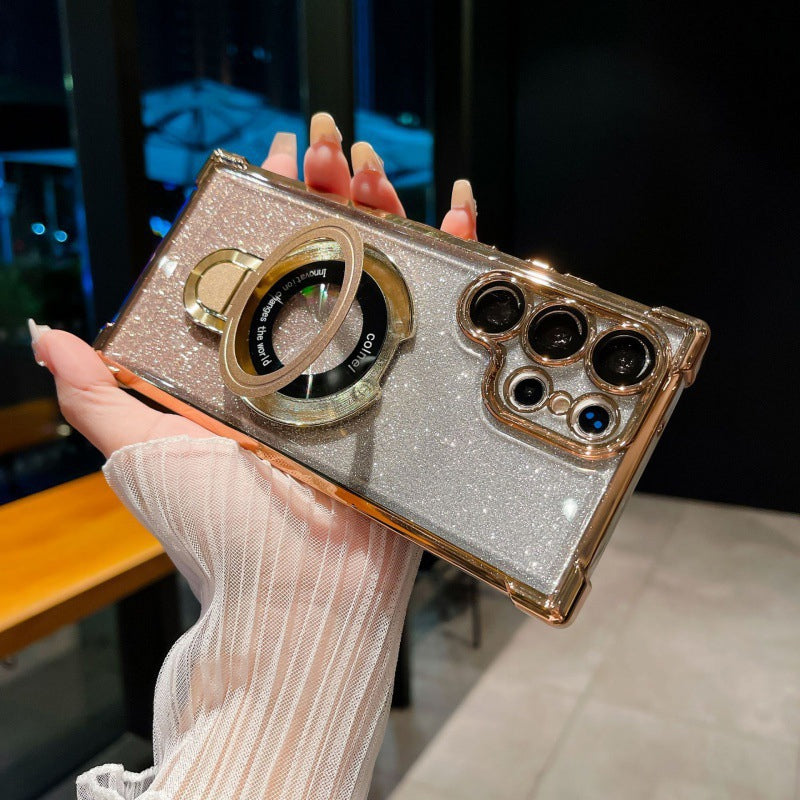 🔥Magnetisches Glitzermobil mit Farbverlauf Handytaschen für Samsung S22-25