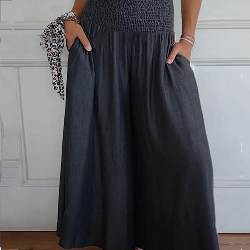 💥60% Rabatt für begrenzte Zeit💥Trendiges weites Damenbein mit hoher Taille und Taschen
