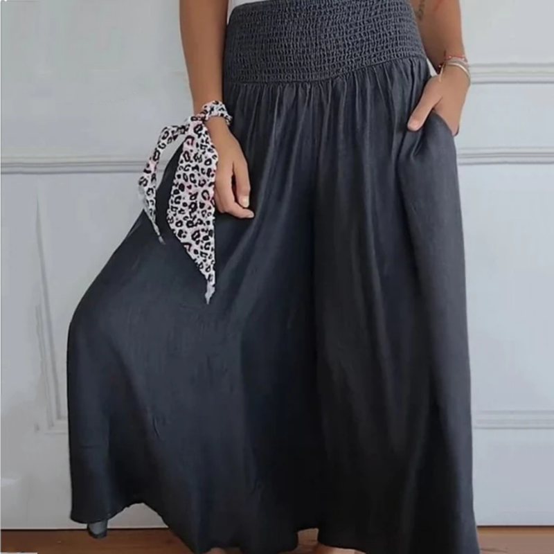 💥60% Rabatt für begrenzte Zeit💥Trendiges weites Damenbein mit hoher Taille und Taschen