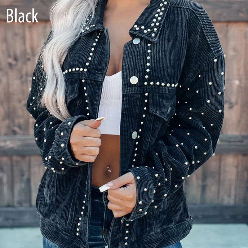 🎁Heißer Verkauf 50 % RABATT⏳Lässige Langarm-Button-Down-Jacke mit Taschen