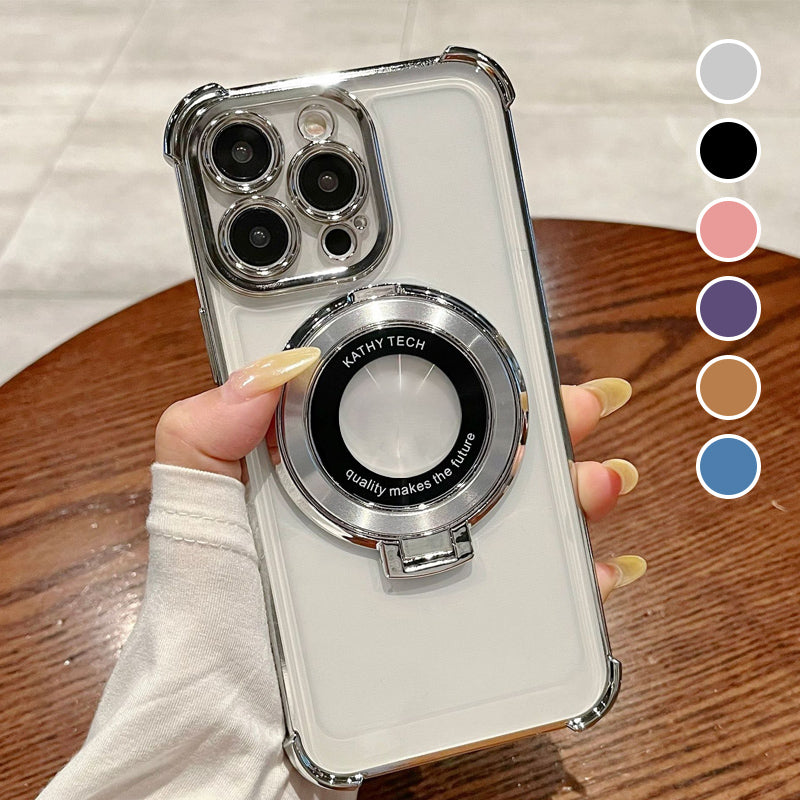 50% Rabatt🔥Magnetische Linsen-Telefonschutzhülle mit Ständer Klares und hochwertiges Bare-Metal-Gefühl
