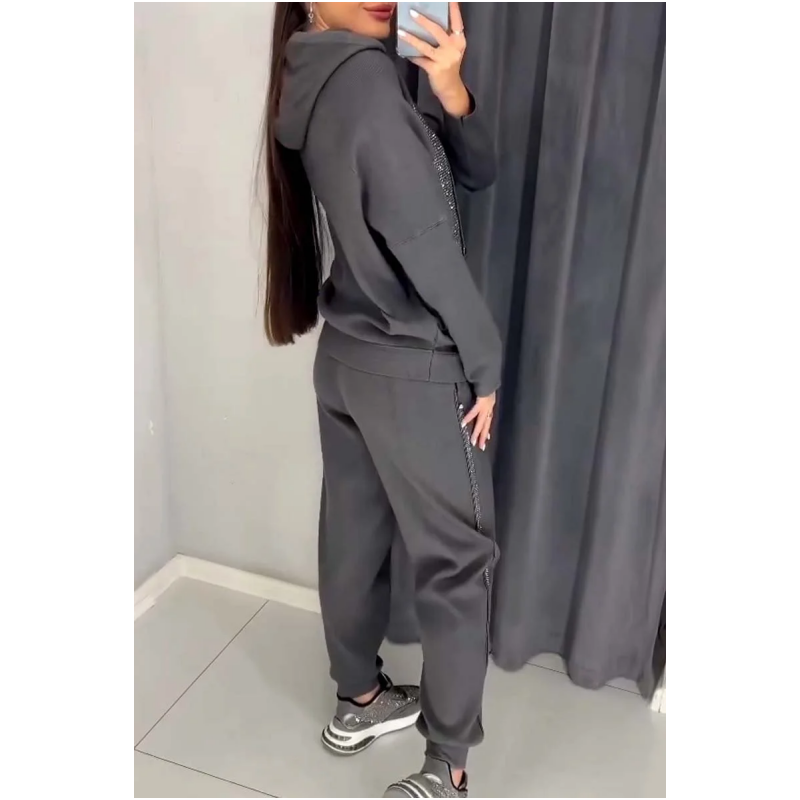 🌸Sweatshirt mit Kapuze und Jogginghose mit Bündchen für Damen, 2-teiliges Set🎁