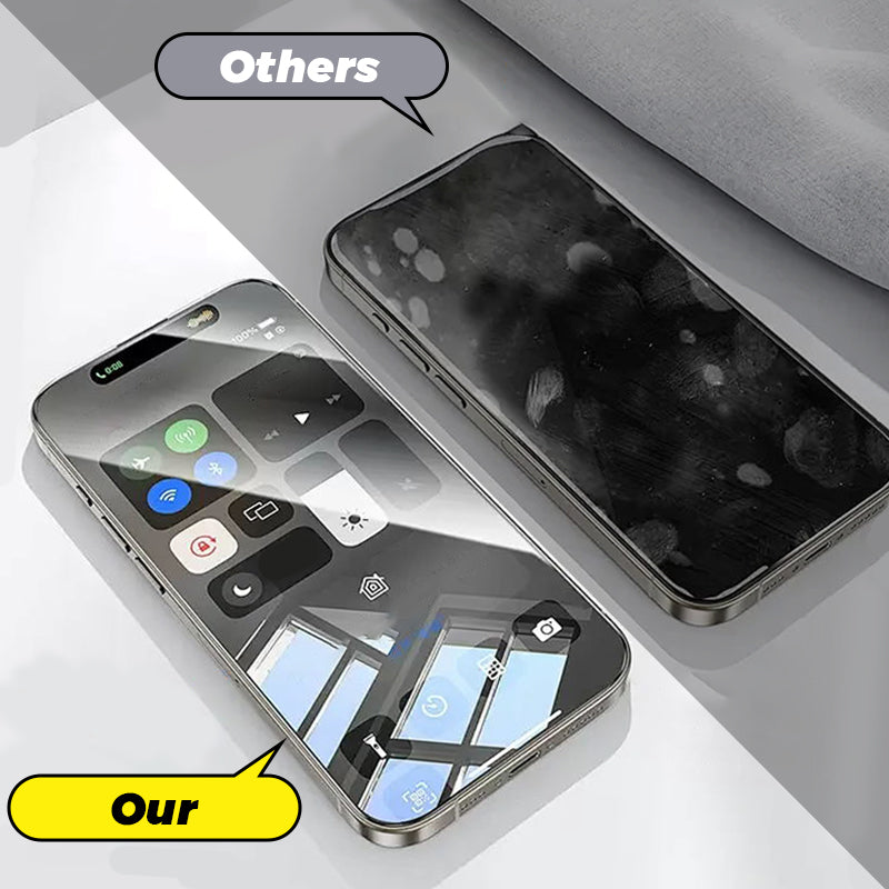 4K HD/Anti-Peeping-Displayschutz aus gehärtetem Glas mit automatischer Staubentfernungsinstallation für das iPhone