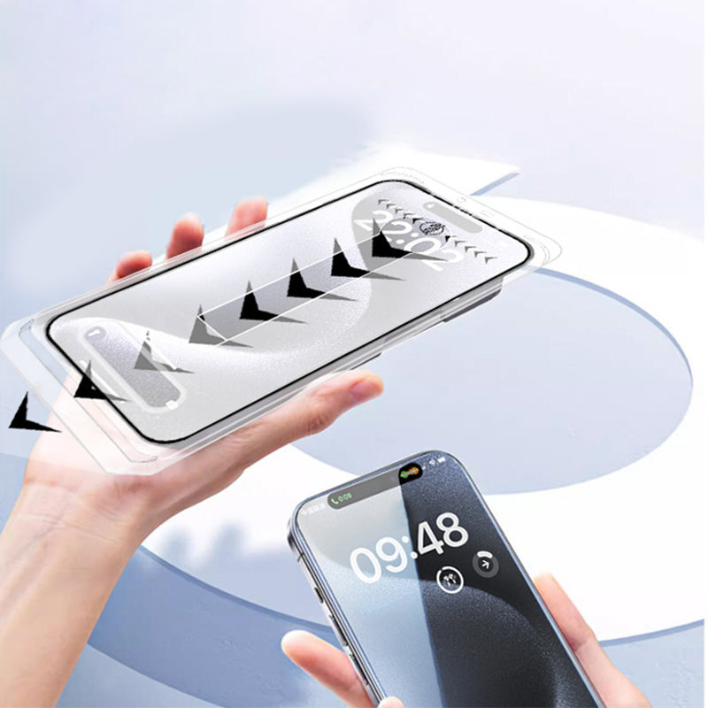 4K HD/Anti-Peeping-Displayschutz aus gehärtetem Glas mit automatischer Staubentfernungsinstallation für das iPhone