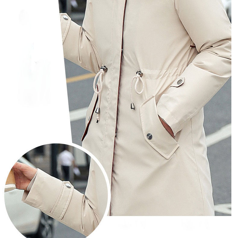 ✨Damen Winterparka mit Kapuze und warmem Fellkragen