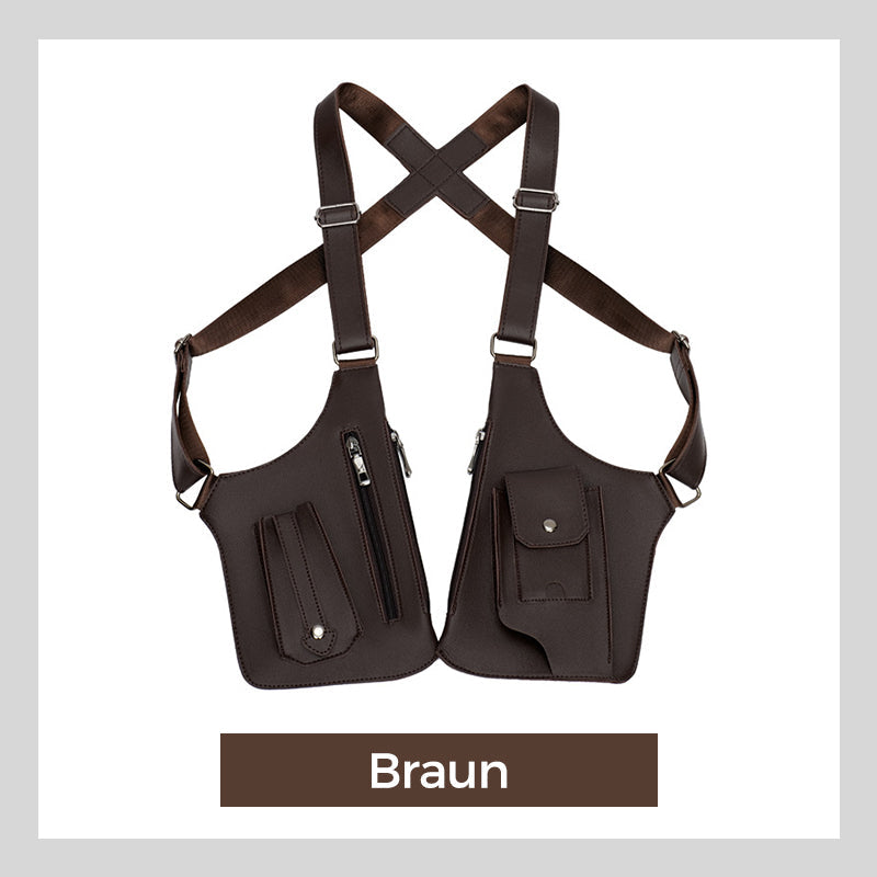 đ„Beliebter klassischer Stilđ„Taktische Anti-Diebstahl-Tasche fĂŒr Herren mit doppeltem Schultergurt und mehreren Taschen