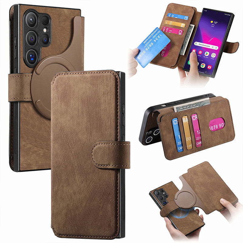 Neu eingetroffen | 2-in-1 magnetische All-Inclusive-Schutzhülle aus Leder mit abnehmbarem Kartenhalter für die Samsung Galaxy S-Serie