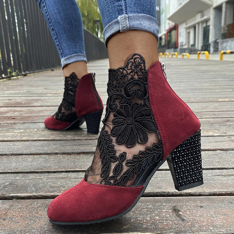 👢2025 new hot sale✨Women's high heels with elegant lace for summer