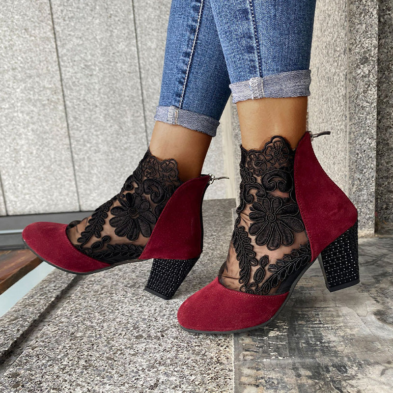 👢2025 new hot sale✨Women's high heels with elegant lace for summer