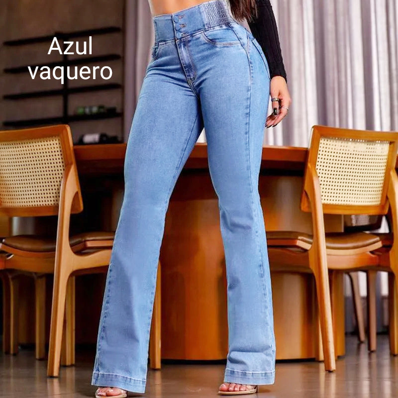 🌸🌼Frühjahrsaktion 50% RABATT - Stretch-Schlagjeans mit hoher Taille