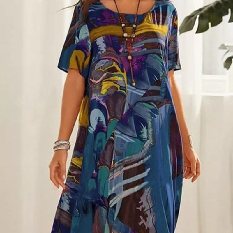 ⏰Zeitlich begrenzter Rabatt🌴Fließendes Kleid in leuchtenden Tropenfarben💯