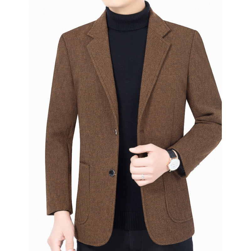 Herren lässiger Blazer mit zwei Knöpfen und Taschen