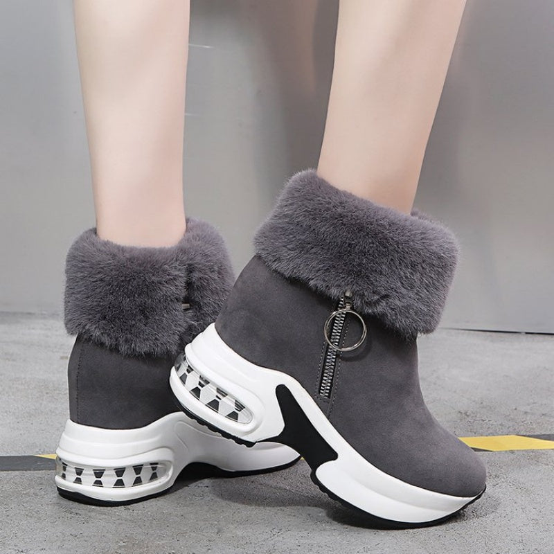Damenstiefeletten mit dicker Sohle und Futter