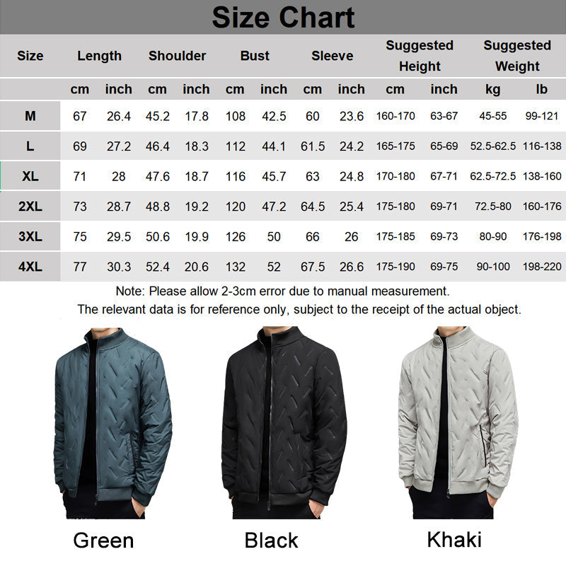 Warmes Geschenk – Herren-Winterjacke im lässigen Stil mit dickem, warmem Stehkragen