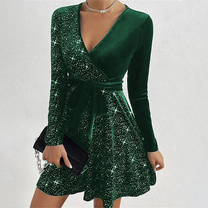 🎅Weihnachten 50% Ausverkauf💥Damen Pailletten A-Linie Minikleid