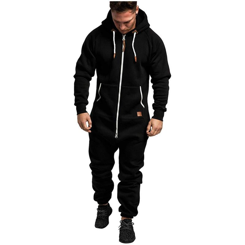 Kapuzen-Fleece-Einteiler in Uni-Farbe – Warm und gemütlich für Winter &amp; Zuhause