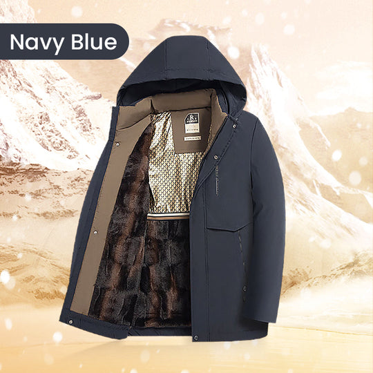 🧥 69% RABATT JETZT! ✨ Herren Wintermantel mit Abnehmbarer Kapuze - Hochleistungs-Daunenisolierung &amp; Wasserdichtes Design für Arktische Temperaturen ❄️🛡️
