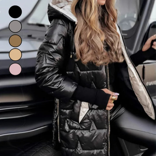 ❄️Adéntrese en la venta de descuentos de invierno❄️Abrigos de invierno cálidos con capucha y longitud media para mujer