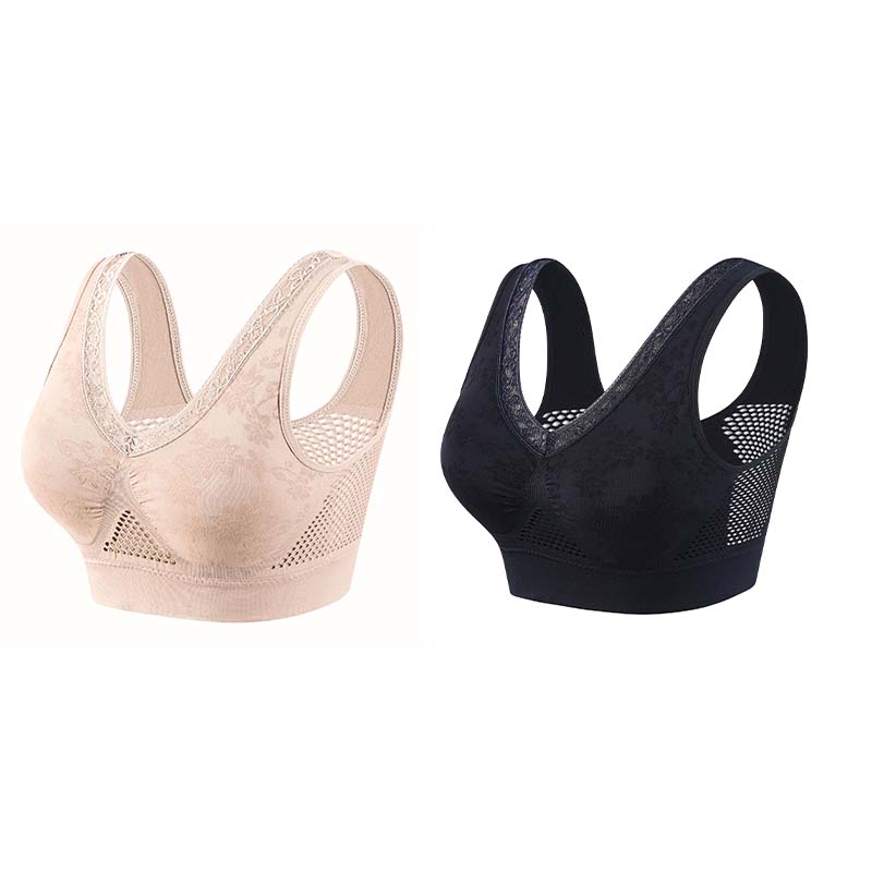 🏆 Last Day Buy One Get One Free 💐 🎁Lace Wireless Pure Cotton Buttonless Comfy Lifting Bra
