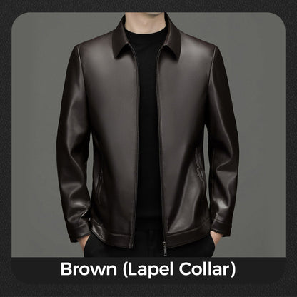 Klassische PU-Lederjacke für Herren mit Frontreißverschluss 🔥Business Casual Easy Match