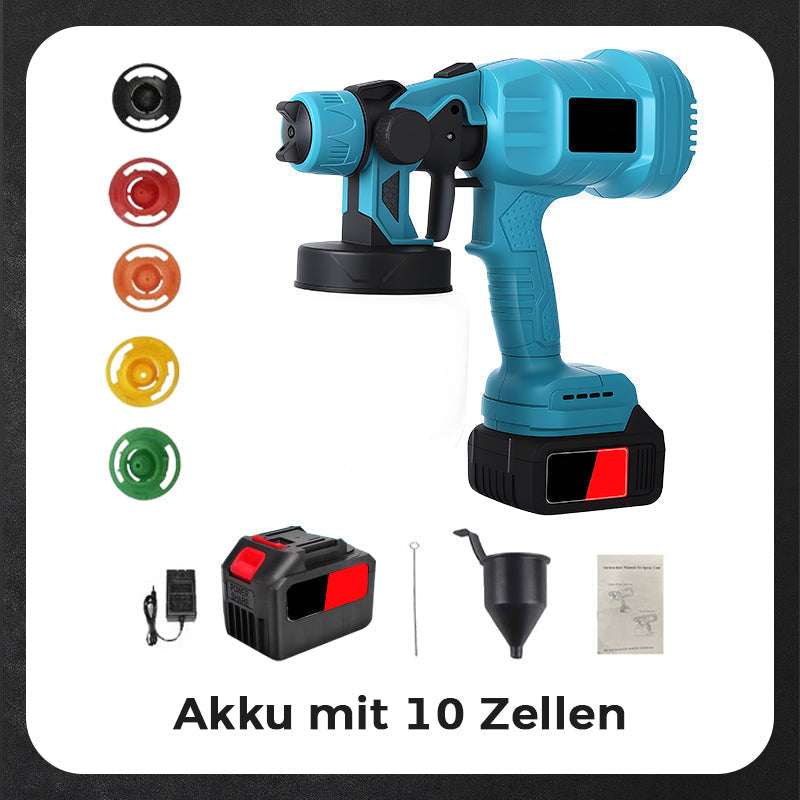 Trådløs elektrisk sprøytepistol ⚡ 800 ml/minutt for kontinuerlig sprøyting 💪 Oppladbar, trådløs, sprayer fra alle vinkler uten lekkasjer. Ideell for møbler, gjerder og vegger. 🏠