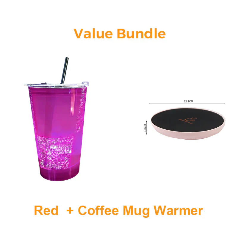 🥤Wasseraktivierter LED-Leuchtbecher mit Strohhalm – Für Partys, Bars & Veranstaltungen✨