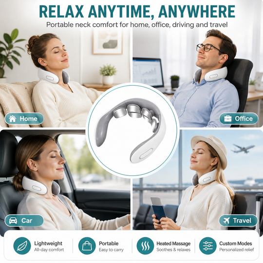 🔥 Hot Deal! Heated 4D Neck Massager 💆‍♂️ Portable 4D Neck Relaxer for Stress Relief &amp; Pain Relief ✨