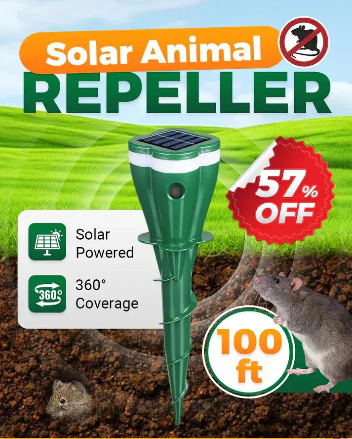 ⏰ 50 % RABATT – NUR NOCH 48 STUNDEN! ☀️💧 Wasserdichter Maulwurfsabwehr – solarbetrieben! 🐭🚫