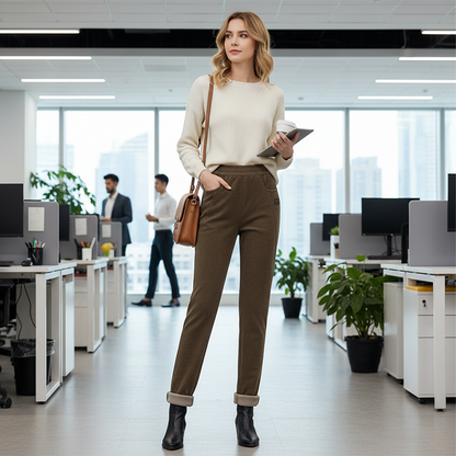 👖 💫 DAMENHOSE MIT KUNSTFELL-FUTTER - Hochtailliert & Weiche Innenseite, 4-Wege-Stretch für Optimale Wärme und Komfort ❄️🛍️