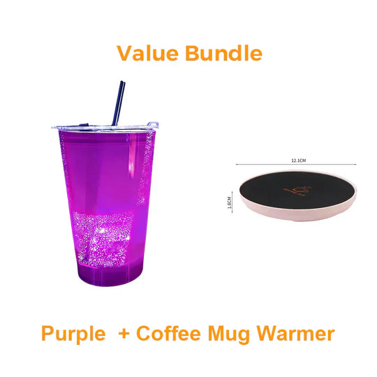 🥤Wasseraktivierter LED-Leuchtbecher mit Strohhalm – Für Partys, Bars &amp; Veranstaltungen✨