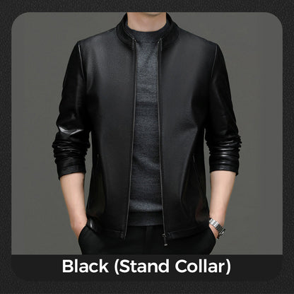 Klassische PU-Lederjacke für Herren mit Frontreißverschluss 🔥Business Casual Easy Match