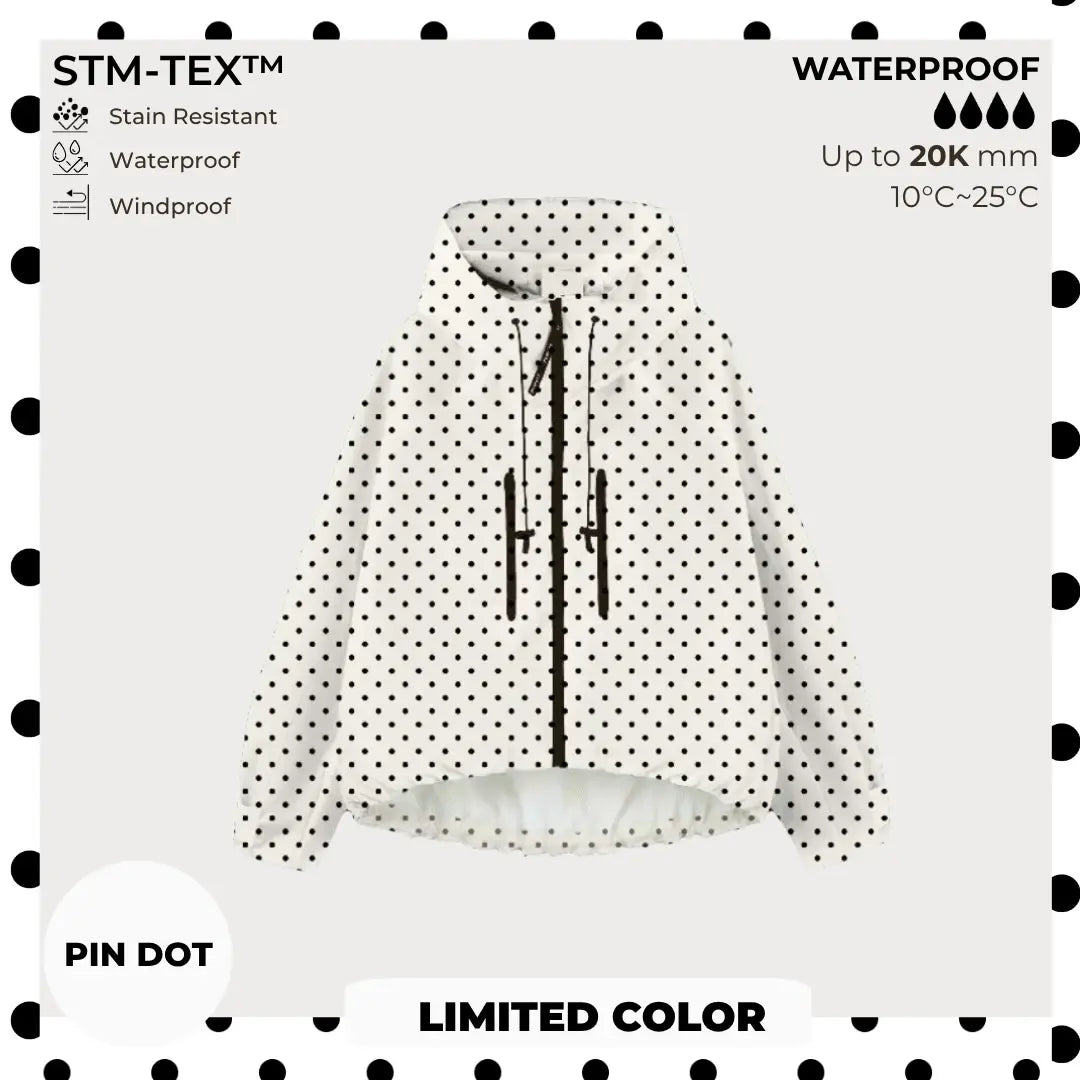 🧥Wide-Brim Hood💧Short Oversized Rain Jacket With Bubble Hem,Adjustable Cuffs