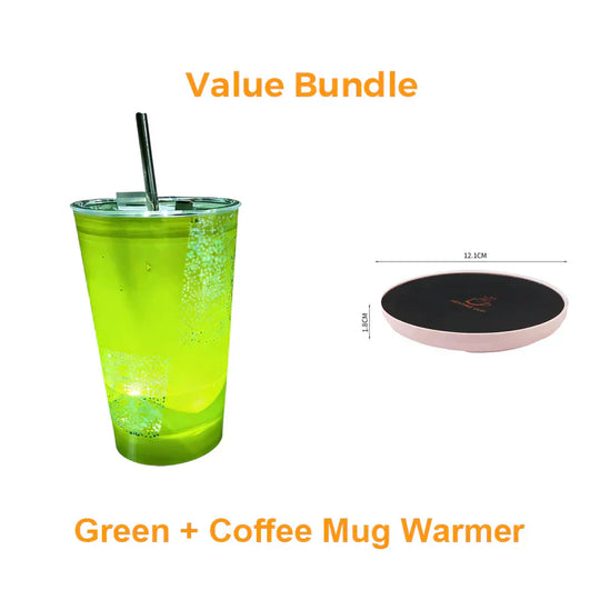 🥤Wasseraktivierter LED-Leuchtbecher mit Strohhalm – Für Partys, Bars &amp; Veranstaltungen✨