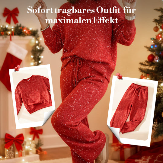 ⌛ Nur noch 3 Tage – 50 % auf alles! ⏰Damen-Glitzer-Zweiteiler: Pullover &amp; Hose