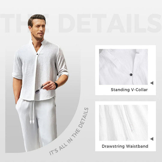 👕 Lässige Eleganz – Zweiteiliger Anzug aus Baumwolle für Herren – 50 % günstiger! 💧👖