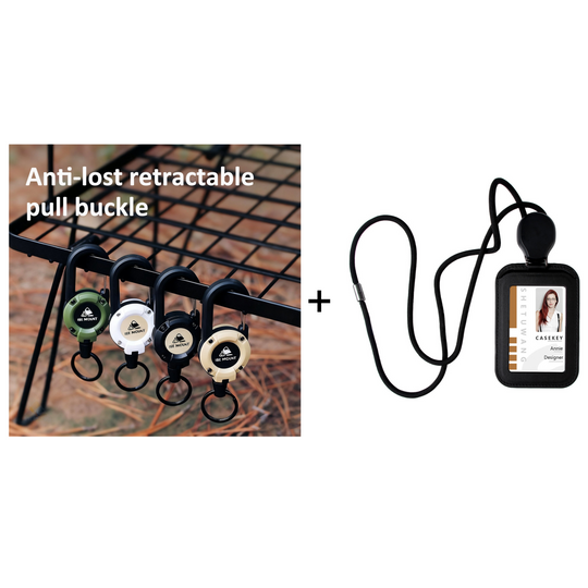 🔑Retractable Carabiner Keychain – 65cm steel lanyard, 100,000 pull cycles. Lightweight &amp; sturdy.