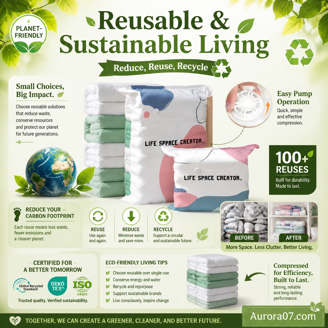 💐 BUY 2, GET 1 FREE!🧳No‑Pump Vacuum Storage Bags – Press &amp; seal, no pump needed. Saves 80% space, keeps clothes dry &amp; dust‑free. Perfect for bulky bedding &amp; off‑season gear. 🛏️🗄️