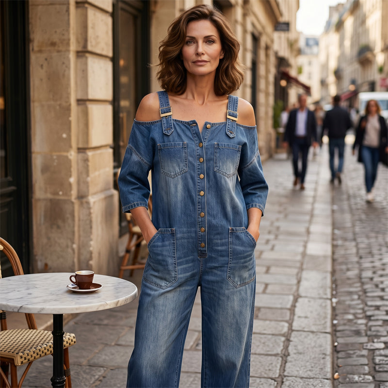 ⏳🔥LIMITED-TIME 50% OFF! 👗 Loose Fit Wide-Leg Overall Jumpsuit with Pockets – Effortless Comfort &amp; Style ✨