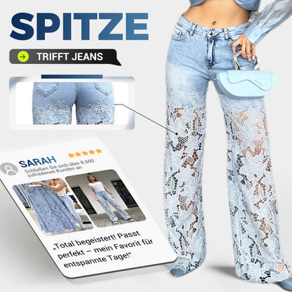 👖🌸 Gespleißte Spitzen-Jeans: Nachhaltiger Komfort & eleganter Style für den Sommer! 👗💃 50% Rabatt – Jetzt zugreifen!