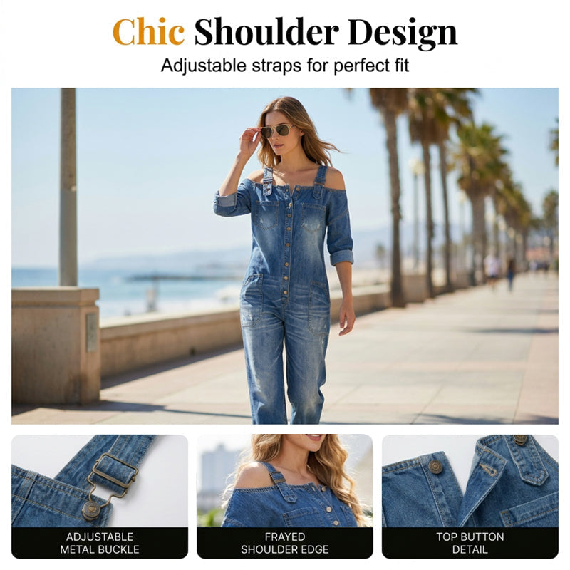 ⏳🔥LIMITED-TIME 50% OFF! 👗 Loose Fit Wide-Leg Overall Jumpsuit with Pockets – Effortless Comfort &amp; Style ✨