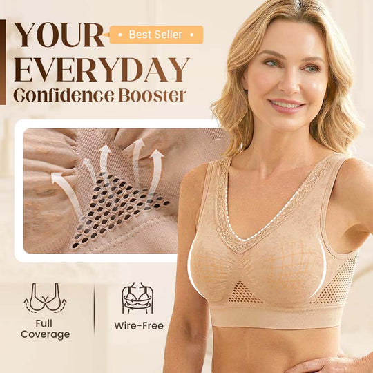 🏆 Last Day Buy One Get One Free 💐 🎁Lace Wireless Pure Cotton Buttonless Comfy Lifting Bra