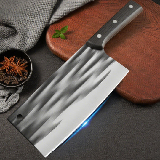 JUWIL Premium Fleischbeil aus Kohlenstoffstahl – Handgeschmiedete serbische Hacka für Küche, Grill &amp; Outdoor