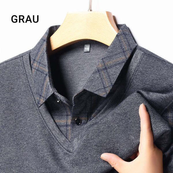 Long-sleeved layered top for men