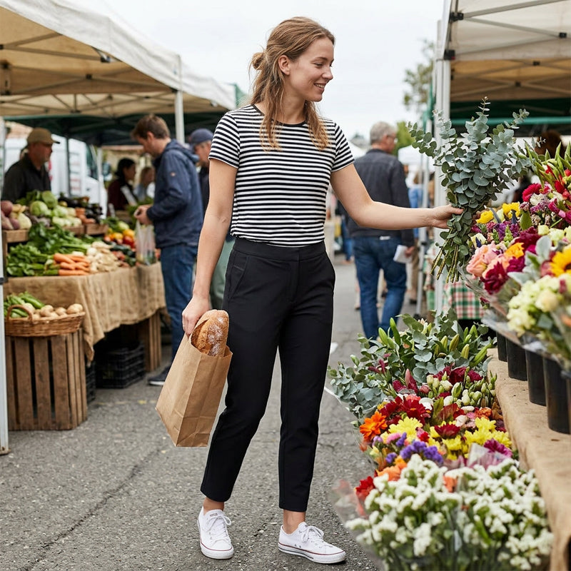 ⏳LIMITED OFFER 70% OFF🌞Women’s Fitted High-Waisted Zip-Pocket Trousers👖Lightweight, Breathable, Soft 26"/27" Ankle Pants with Zipper Pockets
